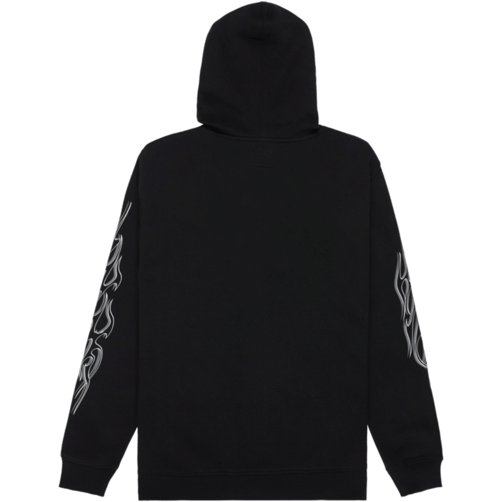 2026 DC Shoes Mens Side Flame Hoodie EDYSF03285 - Black